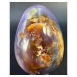 Rare Polished Purple Chalcedony "Galaxy" Egg – Natural Violet Agate with Golden Inclusions.   12.2 oz / 346 g.