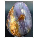 Rare Polished Purple Chalcedony "Galaxy" Egg – Natural Violet Agate with Golden Inclusions.   12.2 oz / 346 g.