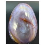 Rare Polished Purple Chalcedony "Galaxy" Egg – Natural Violet Agate with Golden Inclusions.   12.2 oz / 346 g.