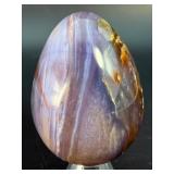 Rare Polished Purple Chalcedony "Galaxy" Egg – Natural Violet Agate with Golden Inclusions.   12.2 oz / 346 g.