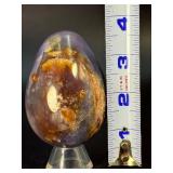 Rare Polished Purple Chalcedony "Galaxy" Egg – Natural Violet Agate with Golden Inclusions.   12.2 oz / 346 g.