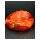 Stunning Natural Madagascar Banded Carnelian Bowl & Polished Palm Stone Set.  1 lb ,1 oz / 459 g.