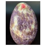 Natural Lepidolite Crystal Egg with Red Pink Tourmaline Inclusion (Unicorn Stone) – Madagascar.  1 lbs 3.3 olá / 548 g.