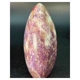 Natural Lepidolite Crystal Egg with Red Pink Tourmaline Inclusion (Unicorn Stone) – Madagascar.  1 lbs 3.3 olá / 548 g.