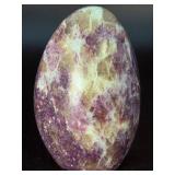 Natural Lepidolite Crystal Egg with Red Pink Tourmaline Inclusion (Unicorn Stone) – Madagascar.  1 lbs 3.3 olá / 548 g.