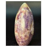 Natural Lepidolite Crystal Egg with Red Pink Tourmaline Inclusion (Unicorn Stone) – Madagascar.  1 lbs 3.3 olá / 548 g.