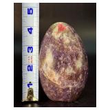 Natural Lepidolite Crystal Egg with Red Pink Tourmaline Inclusion (Unicorn Stone) – Madagascar.  1 lbs 3.3 olá / 548 g.