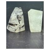 Natural Tourmalinated Quartz Duo - Polished Pyramid & Faceted Freeform Specimen.   4.9 oz / 140 g.