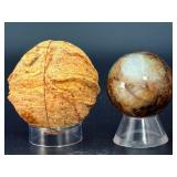 Stunning Pair of Xuanhua "Warring States" Thunderegg Agate Geodes - Natural Patterns, And a Natural Pietersite Sphere – The Tempest Stone.   8.9 oz / 254 g.