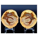 Stunning Pair of Xuanhua "Warring States" Thunderegg Agate Geodes - Natural Patterns, And a Natural Pietersite Sphere – The Tempest Stone.   8.9 oz / 254 g.