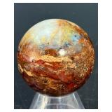 Stunning Pair of Xuanhua "Warring States" Thunderegg Agate Geodes - Natural Patterns, And a Natural Pietersite Sphere – The Tempest Stone.   8.9 oz / 254 g.