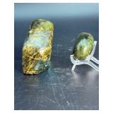 Stunning Labradorite Specimen Duo | Vibrant Blue & Sunset Orange Flash.  13.3 oz / 379 g.