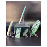 Set of 5 Premium Polished Moss Agate Display Slabs & Specimen.   2 lbs 11.8 0z / 1kg 243g