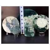 Set of 5 Premium Polished Moss Agate Display Slabs & Specimen.   2 lbs 11.8 0z / 1kg 243g