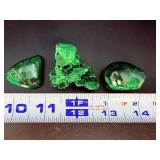 Stunning 3-Piece Malachite Collection | Polished Freeforms & Natural Rough Specimen.   4.3 oz / 123 g.