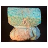 Vibrant Amazonite Specimen with Iron Oxide Inclusions & Black Tourmaline.  13.7 oz / 390 g.