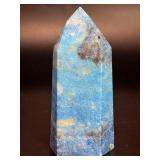 Stunning Blue Apatite Polished Tower | Vibrant Neon Blue Obelisk.   9.2 oz / 261 g.