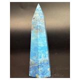 Stunning Blue Apatite Polished Tower | Vibrant Neon Blue Obelisk.   9.2 oz / 261 g.