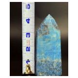 Stunning Blue Apatite Polished Tower | Vibrant Neon Blue Obelisk.   9.2 oz / 261 g.