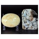 ✨ Stunning Moonstone Duo: Peach Moonstone Palm Stone & Rainbow Moonstone.   13.7 oz / 389 g.