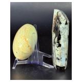 ✨ Stunning Moonstone Duo: Peach Moonstone Palm Stone & Rainbow Moonstone.   13.7 oz / 389 g.