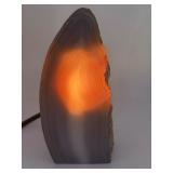 Stunning Natural Grey Banded Agate "Fortification" Accent Lamp.   2 lbs 1.7 oz / 958 g.