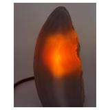 Stunning Natural Grey Banded Agate "Fortification" Accent Lamp.   2 lbs 1.7 oz / 958 g.