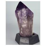 Stunning Natural Amethyst Crystal Point with Custom Hexagonal Base.   1 lb 1 oz / 483 g.