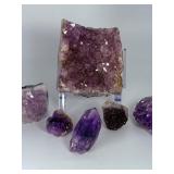 Stunning 6-Piece Amethyst Collector’s Set – Natural Uruguayan & Brazilian Specimens.     2 lbs 10 oz / 1 kg 193 g.