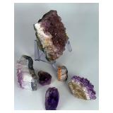 Stunning 6-Piece Amethyst Collector’s Set – Natural Uruguayan & Brazilian Specimens.     2 lbs 10 oz / 1 kg 193 g.