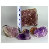 Stunning 6-Piece Amethyst Collector’s Set – Natural Uruguayan & Brazilian Specimens.     2 lbs 10 oz / 1 kg 193 g.