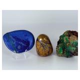 Stunning Trio of Natural Copper-Based Minerals: Azurite, Malachite & Chrysocolla.   13.8 oz / 392 g
