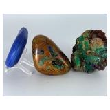 Stunning Trio of Natural Copper-Based Minerals: Azurite, Malachite & Chrysocolla.   13.8 oz / 392 g