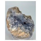Natural Sky Blue Celestite Geode Cluster - 360-Degree Crystal Specimen (Madagascar).  8.9 oz / 254 g.