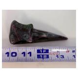 Natural Ruby in Zoisite Raven Skull Carving – Large Hand-Carved Gemstone Crow Skull Totem.  2,2 oz / 63 g.