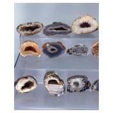 Collection of 15 Natural Oco Agate Geode Polished Specimens.   2 lbs 11.5 oz / 1 kg 235 g.