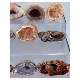 Collection of 15 Natural Oco Agate Geode Polished Specimens.   2 lbs 11.5 oz / 1 kg 235 g.