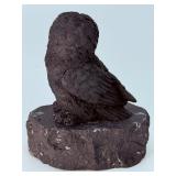Hand-Carved Russian Shungite Owl Figurine on Natural Matrix Base | EMF Protection & Metaphysical Decor.   2.8 oz / 80 g.