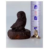 Hand-Carved Russian Shungite Owl Figurine on Natural Matrix Base | EMF Protection & Metaphysical Decor.   2.8 oz / 80 g.