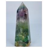 Large Natural Rainbow Fluorite Tower - High Clarity Purple & Green Banded Obelisk.   1 lb 4.6 oz / 585 g.