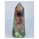 Large Natural Rainbow Fluorite Tower - High Clarity Purple & Green Banded Obelisk.   1 lb 4.6 oz / 585 g.