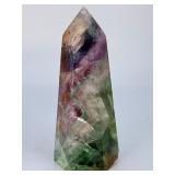 Large Natural Rainbow Fluorite Tower - High Clarity Purple & Green Banded Obelisk.   1 lb 4.6 oz / 585 g.