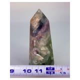 Large Natural Rainbow Fluorite Tower - High Clarity Purple & Green Banded Obelisk.   1 lb 4.6 oz / 585 g.