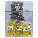 Stunning Natural Gemstone & Glass Bead Lot - Tree Agate, Amethyst & Chartreuse.   3 lbs 13.9 oz / 1 kg 756 g.