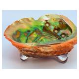 Iridescent Red Abalone Shell - Polished Mother of Pearl Display Piece.   15.7 oz / 446 g.