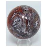 Natural Mexican Banded Agate Sphere Polished "Crazy Lace" Healing Crystal Ball.   15.4 oz / 437 g.