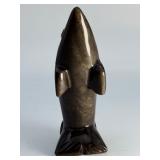 Large Hand-Carved Gold Sheen Obsidian Dolphin Sculpture – Rare Iridescent Shimmer.   8.1 oz / 232 g.