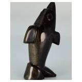Large Hand-Carved Gold Sheen Obsidian Dolphin Sculpture – Rare Iridescent Shimmer.   8.1 oz / 232 g.