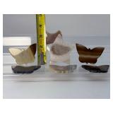 Seven-Piece Collector’s Set: Hand-Carved Agate Moon, Star, & Butterflies.   10.7 oz / 306 g.