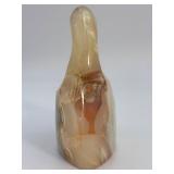 Hand-Carved Natural Green Onyx Sculptural – Abstract Banded Agate Decor.     3 lbs 11.7 oz / 1 kg 693 g.